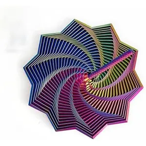 3D Printed Expanded Sensory Fidget Star with Handle - Professional Executive Desk Toy |   3D Printed Anxiety Relief Fidgets |   Dynamic Spinning Focus Enhancer & Stress Reducer (Colorful 1,Large)