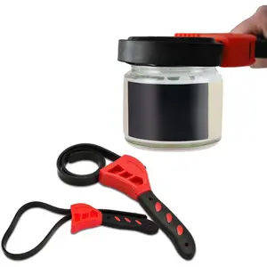 2PCS Oil Filter Wrench Set, Car Rubber Strap Wrenches, Adjustable Rubber Strap Wrench, 6In+ 8In Automotive Multifunctional Belt Wrench Fit Mechanics Plumbers