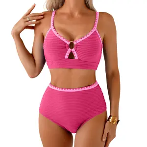 Aleumdr Women's 2 Piece U Wire Cutout Bikini Sets Floral Print High Waisted Swimsuit 2026 Summer Beach Swim Bathing Suit Summervibes