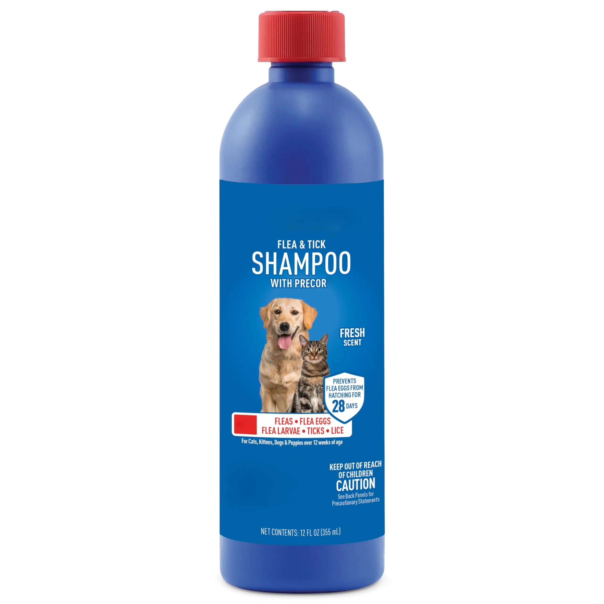Flea and Tick Shampoo for Dogs and Cats, Cleansing Pet Wash with Flea Egg Control and Coat Conditioning Formula, 6-12 oz, Anti-Parasite Flea Shampoos, Flea Control Flea Shampoos