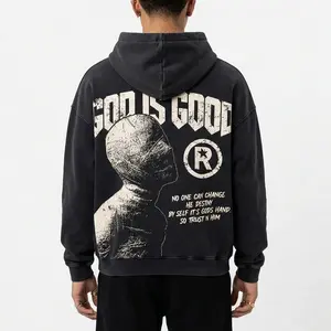 Sopula Studio Men's God Is Good-vintage Destiny Graphic Washed Hoodie Sweatshirt 100% Cotton Casual Long Sleeve Pullover