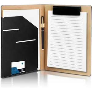 360? Foldable Clipboard Portfolio with Non-Marking  Clip & Elastic Pen Loop, A4/Letter Document Holder for Business, Office & Interviews