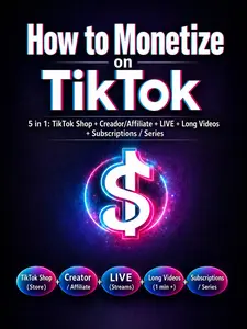 Prycken  How to Monetize on TikTok 5 in 1: TikTok Shop + Creador/Affiliate + LIVE + Long Videos Subscriptions / Series
