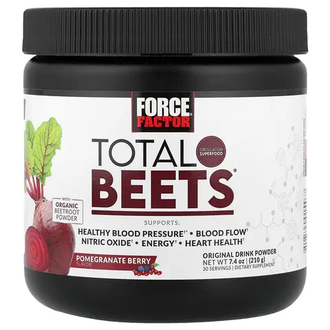 Force Factor Total Beets®, Original Drink Powder, Pomegranate Berry, 7.4 oz (210 g)