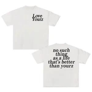 Love Yourz Lyrics Letter print Vintage Graphic Tees Crew neck Cotton Summer Outfits Street Style Y2k Top