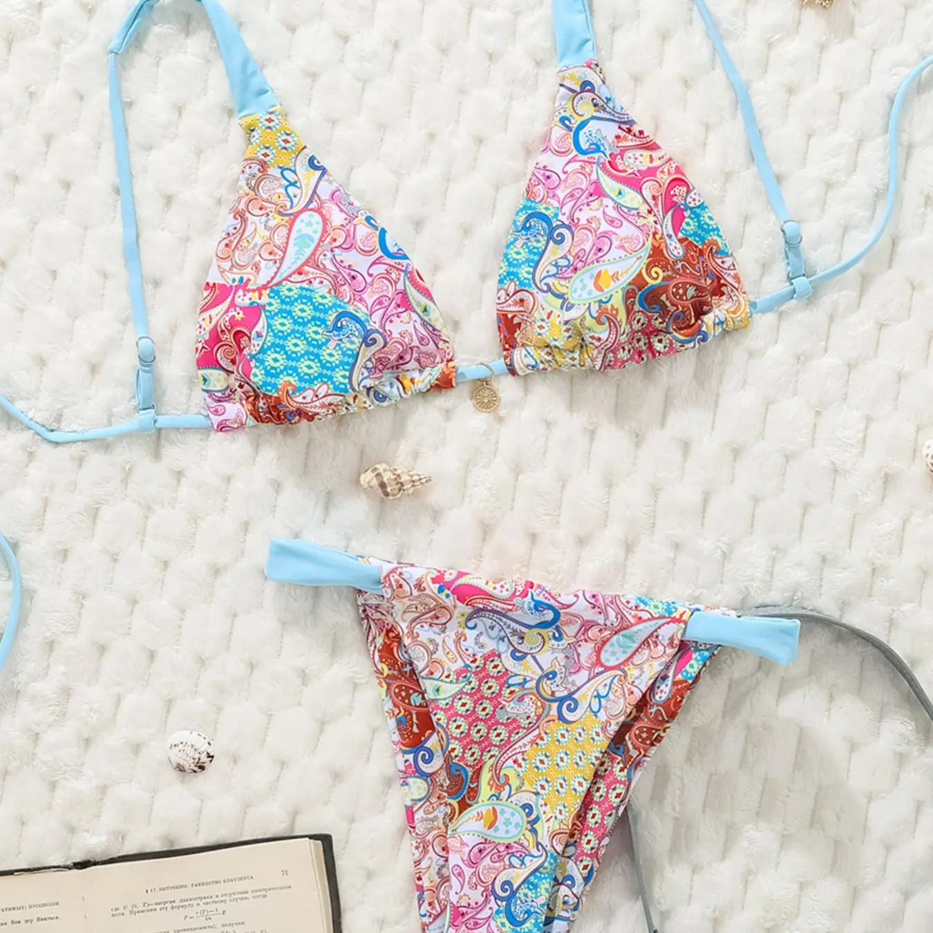 Women's Floral Print Bikini Set, Casual Fashion Chic Summer Swimsuit Set for Beach Holiday Vacation, Ladies Swimwear for All Seasons, Floral Print Swimsuits, Floral Bathing Suits, Bikinis Set