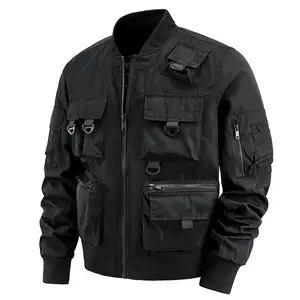 Mens Military Tactical Jacket Cargo Flight Bomber Jacket Waterproof Polyester Windbreaker with Multi Pockets Tactical jacket