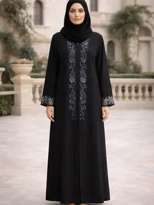 Muskan Abaya Size 54 with Elegant Floral Embroidery and Classic Design for Women