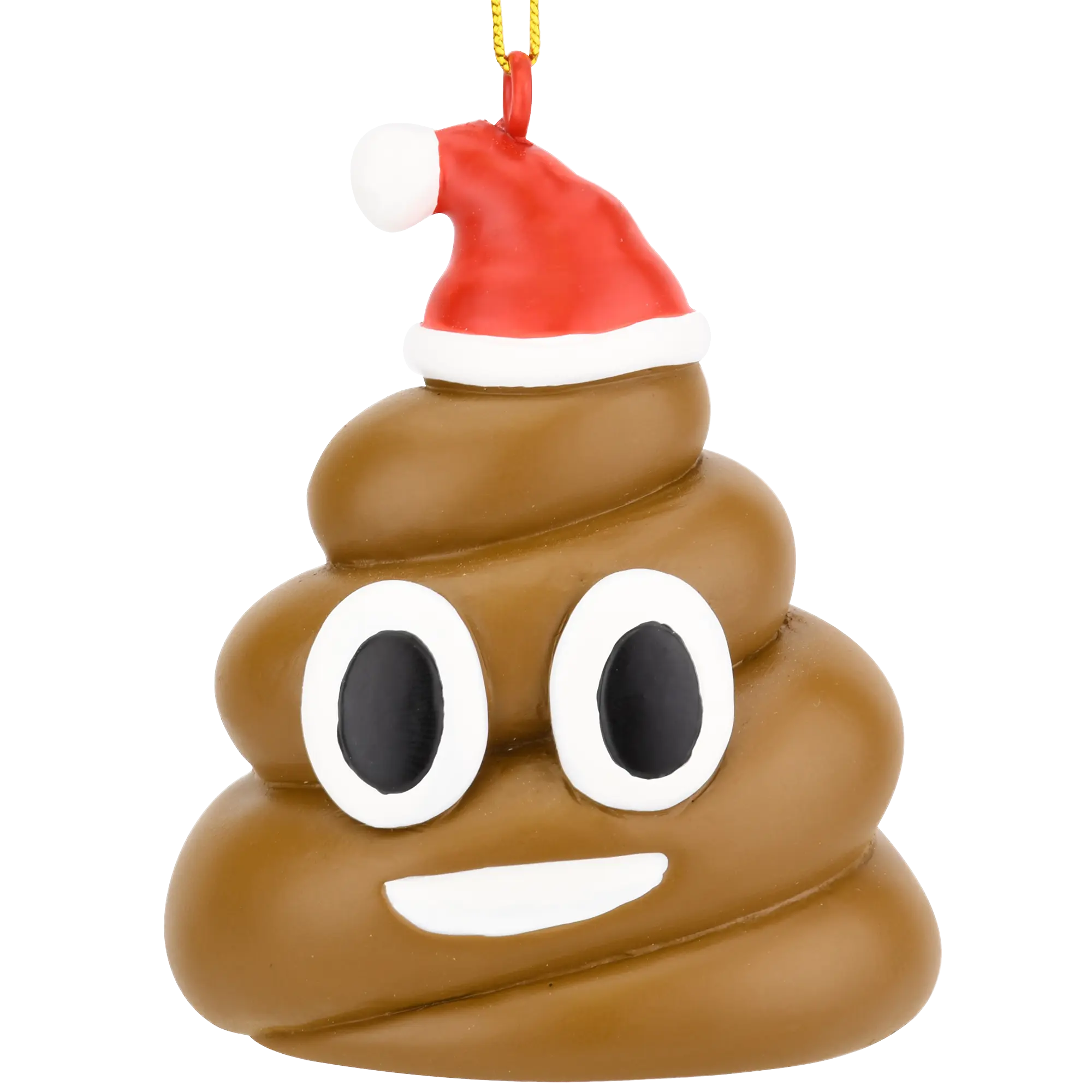 Tree Buddees Poopy Christmas Ornament - Hand-Painted Resin Poop with Santa Hat - 2.5" x 2" - Perfect Holiday Gift