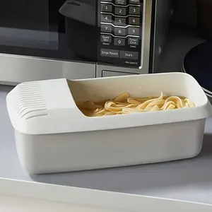 Microwave oven pasta cooker: free to cook fast cooked 4 servings, lazy essential! Anti-stick and easy to clean, no need to watch the fire