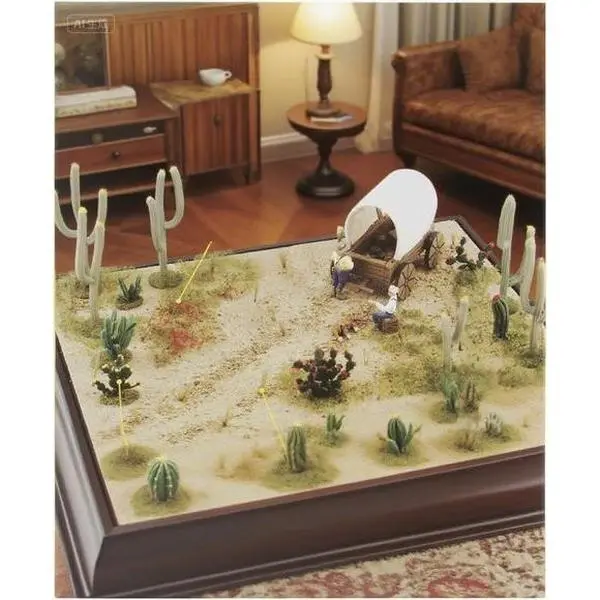 Arid Landscape Diorama Set with Reusable Desert Flora| Realistic Scenery Kit for Model Railroads| DIY Terrain Accessories| Natural-Looking Plants| Easy Assembly Craft Project art decor