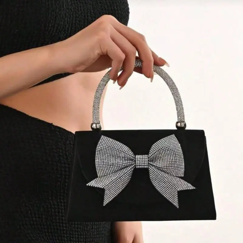 black and silver evening bag - TikTok Shop