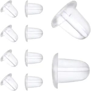Clear Earring Backs,700Pcs Clear  Earring Backs Soft Earring Stoppers Rubber Earring Backings