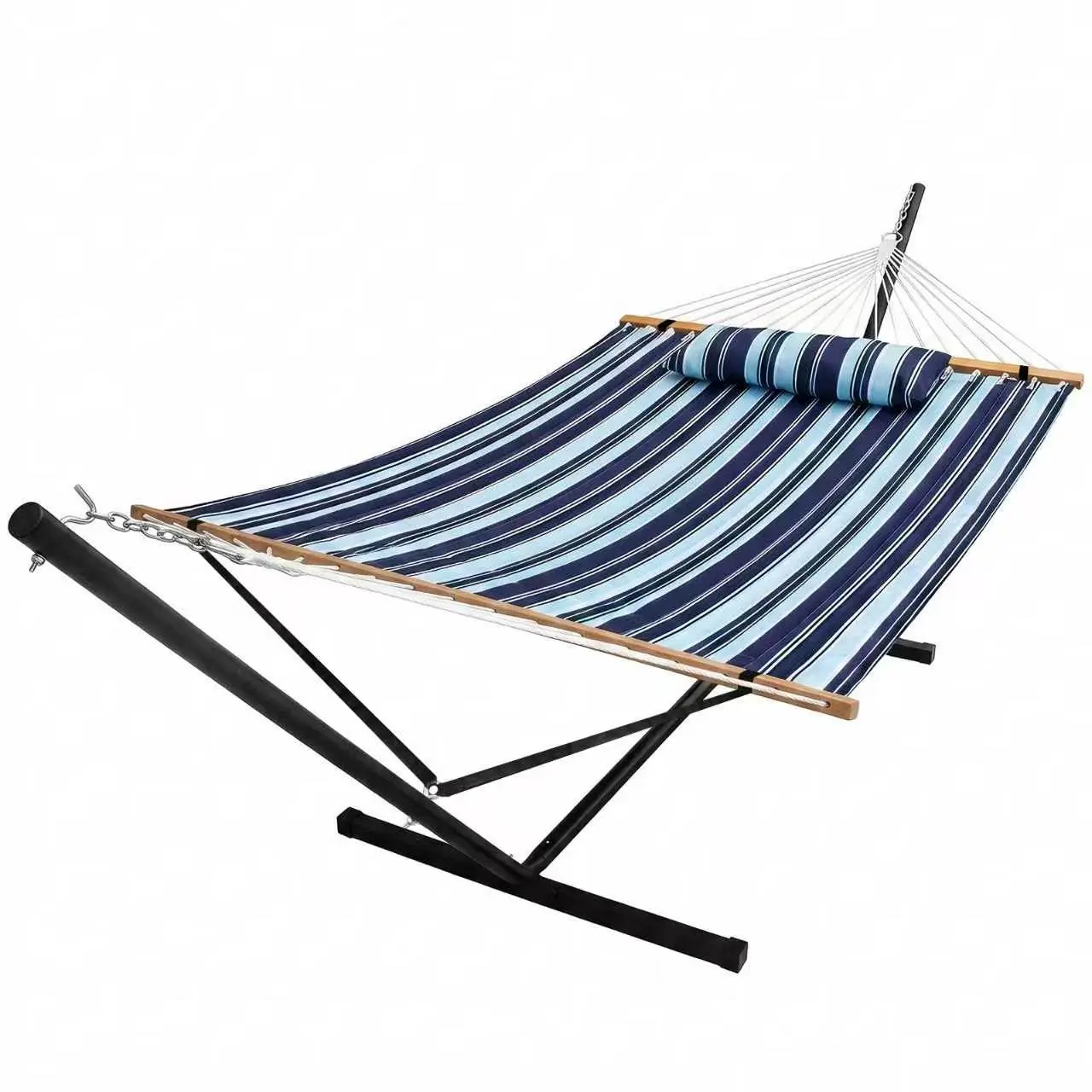 Portable Outdoor Hammock with Stand, Heavy Duty Hammock with Carrying Bag, Soft Pillow, Balance Ropes Portable Outdoor Hammock with Stand, Heavy Duty Hammock with Carrying Bag, Soft Pillow, Balance Ropes
