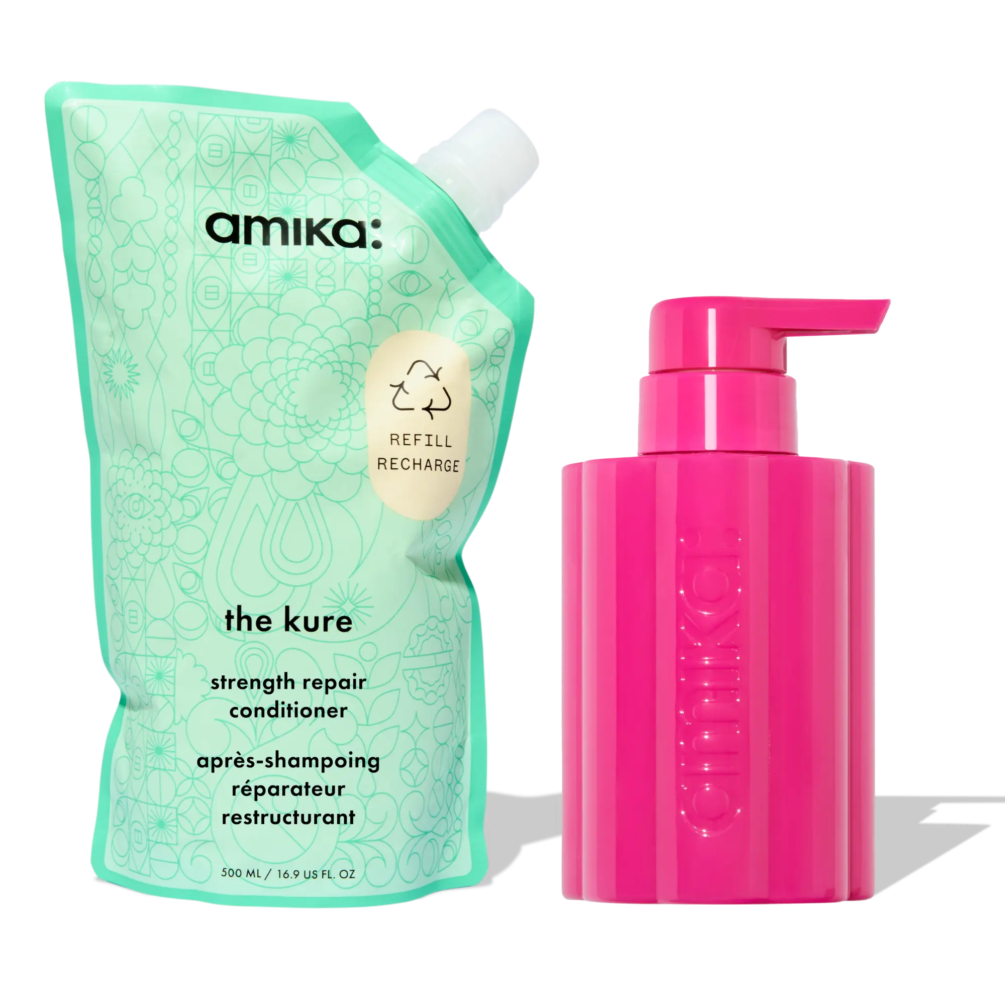 the kure strength repair conditioner | forever friend bottle + pouch duo the kure strength repair conditioner | forever friend bottle + pouch duo