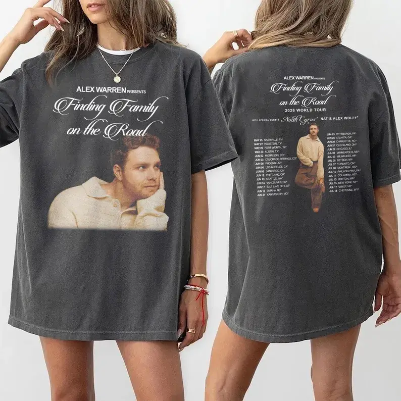 2 Sided Vintage Alex Warren Music Shirt  Finding Family on the road Tour 2025 Vintage unisex tee, Gift for fan