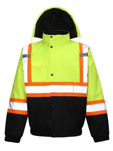 High Visibility Safety Jacket, Trim, Waterproof, Breathable Warmth, Ideal for All Industries Needing High Visibility Safety Protection