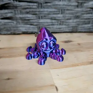 Flexi Octopus Keychain - Purple and Blue Design with Unique Shape and Color Scheme