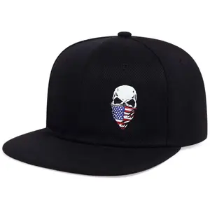 Unisex US Flag Skull Embroidered Hip Hop Hat Outdoor Sport Adjustable Sunscreen Leisure Hat Spring Autumn Travel Tourism Beach Vacation