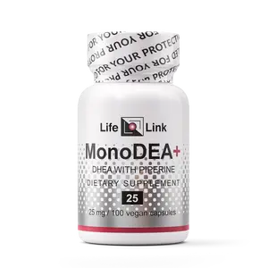 LifeLink DHEA MonoDEA+ (Dehydroepiandrosterone w/ Piperine) | 25 mg x 100 capsules | Anti-Aging | Vegan, Gluten Free | Made in the USA