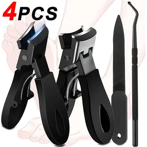 4 Piece Thick Nail Clipper Set, Stainless Steel Eagle Claw Clippers, Pedicure Manicure Tools, Suitable for Seniors and Kids