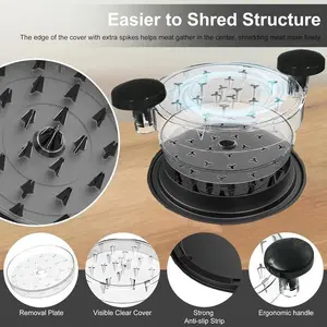 Chicken Strainer, Chicken Breast Strainer, Cooked Meat Strainer, Transparent Lid, Ergonomic Design, Auto Water Absorption, Easy Clean