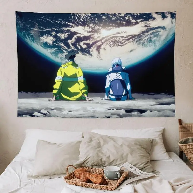 Cyberpunk 2077 Edgerunners Peach Cyber Tapestry, 60x40in & 40x30in/102cm-76cm Light Wall Art Hanging Print, Hand-Washable Decor Accessory for Cool Room, Apartment Decorating & Outdoor Use, Room Decor, Decorating My Apartment, Decor Accessories
