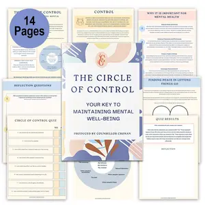 Anxiety Management Handbook Daily Emotional Balance Control Cycle Practice, Cognitive Behavioral Therapy Techniques, Gratitude Journal, Relaxation Tips, Weekly Planner, Notebook Planner