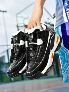 Men's Outdoor Basketball Shoes, Parent-Child Training Sneakers, High Top Shoes, Vintage Style, Comfortable and Durable