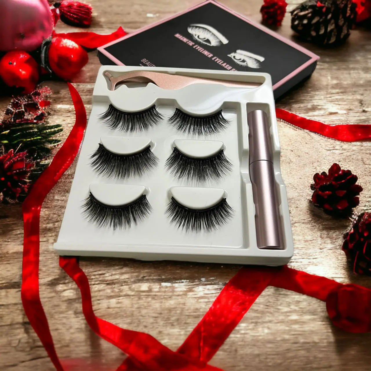 JFAMIEE Magnetic Eyelashes with Eyeliner, Most Natural Looking Magnetic Lashes Kit with Applicator, Best 8D, 3D Look, Reusable Fake Eye Lash, No Glue, Strongest Waterproof Liquid Liner