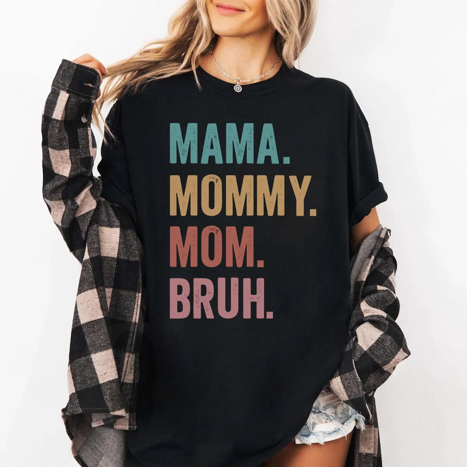 Comfort Colors Mama Mommy Mom Bruh Shirt, Funny Mom Life Graphic Tee, Trendy Motherhood Quote T-Shirt, Mother’s Day Gift for Moms