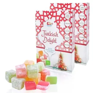 Sarah's Candy Factory Turkish Delight with Assorted Fruit Flavors 8.8 oz Gifts for Everyone Pack of 2
