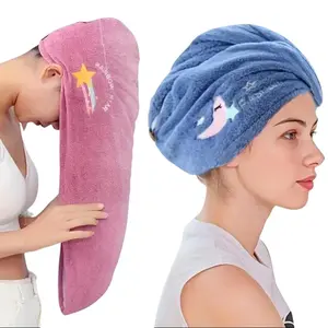 5-Pack Magic Microfiber Hair Drying Towels, Quick-Dry Super Absorbent Hair Turban Caps, Soft Polyester with Button Closure, Multiple Colors