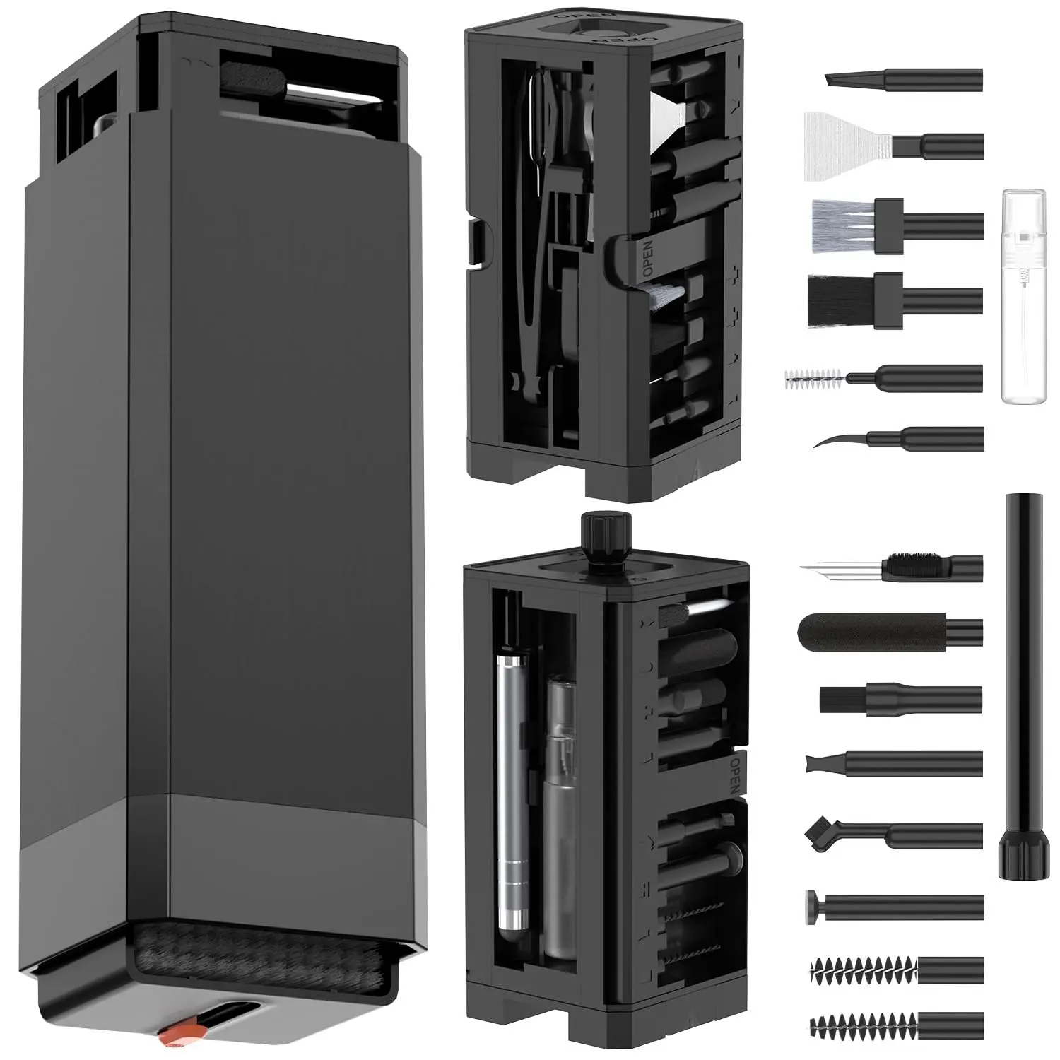 32 in 1 Multi-Function Cleaning Kit for Electronics Devices, Keyboard Cleaning Kit with Brush, Computer Laptop Cleaner Kit, Phone Cleaning Tool, Cleaning Tool Set, Cleaner Kit for Earbuds, Mobile Phones, Monitor, Headphones, Camera, Lens P