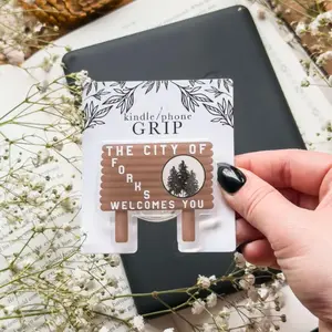 Forks, WA Sign Kindle Grip, Bookish Tech Accessories, Booktok Reader Merch, Aesthetic Gift for Her phone magnetic mount sticky pop socket