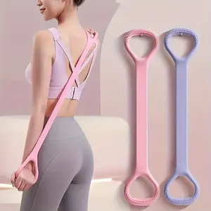 1 ProFlex Figure 8 Silicone Yoga Resistance Band - Universal Elastic Fitness Stretching Rope, Suitable for Back, Waist, and Arm Exercises - Ideal for Home, Gym, and Outdoor Workouts