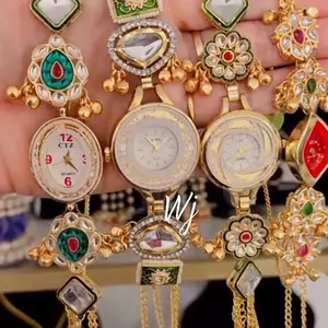 Kashmiri Watch with Intricate Design and Vibrant Stones for Festive Wear