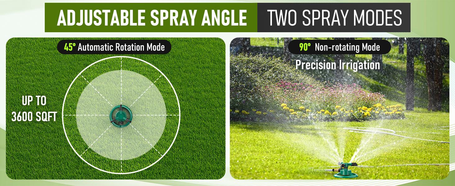 Upgraded 360 Degree Rotating Lawn Sprinkler, High Pressure Automatic Garden Watering System, Large Area Coverage Irrigation, 3-Arm Heavy Duty Yard Sprinkler, Water Saving Adjustable Spray for Outdoor Lawn & Garden