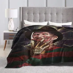 Freddy Krueger Halloween Horror Movie Blanket,Halloween Throw Blanket Scary Movie Fuzzy Flannel for Couch Sofa or Bed 50"x40"