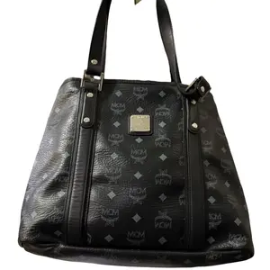 Pre-owned MCM Leather Shoulder Bags PreOwned Black Visetos Tote – Monogram Shoulder Bag