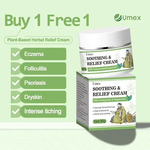 【Buy 1 Get 1 Free】Umex All-Natural Plant-Based Herbal Relief Cream–Soothe & Relieve Itching, Eczema & Sensitive Skin | Family-Safe Botanical Care Moisturizing Soothing Balm, Anti Itch Cream, Eczema Psoriasis Cream, Psoriasis Treatment Cream, Buy 1 Get 1 F