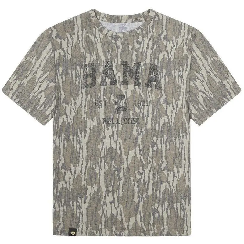 Men's Graphic T-Shirt with Washed-Out Camo Print - Casual Short-Sleeve Design in Fade-Resistant Polyester, Tshirt, Graphic T Shirts
