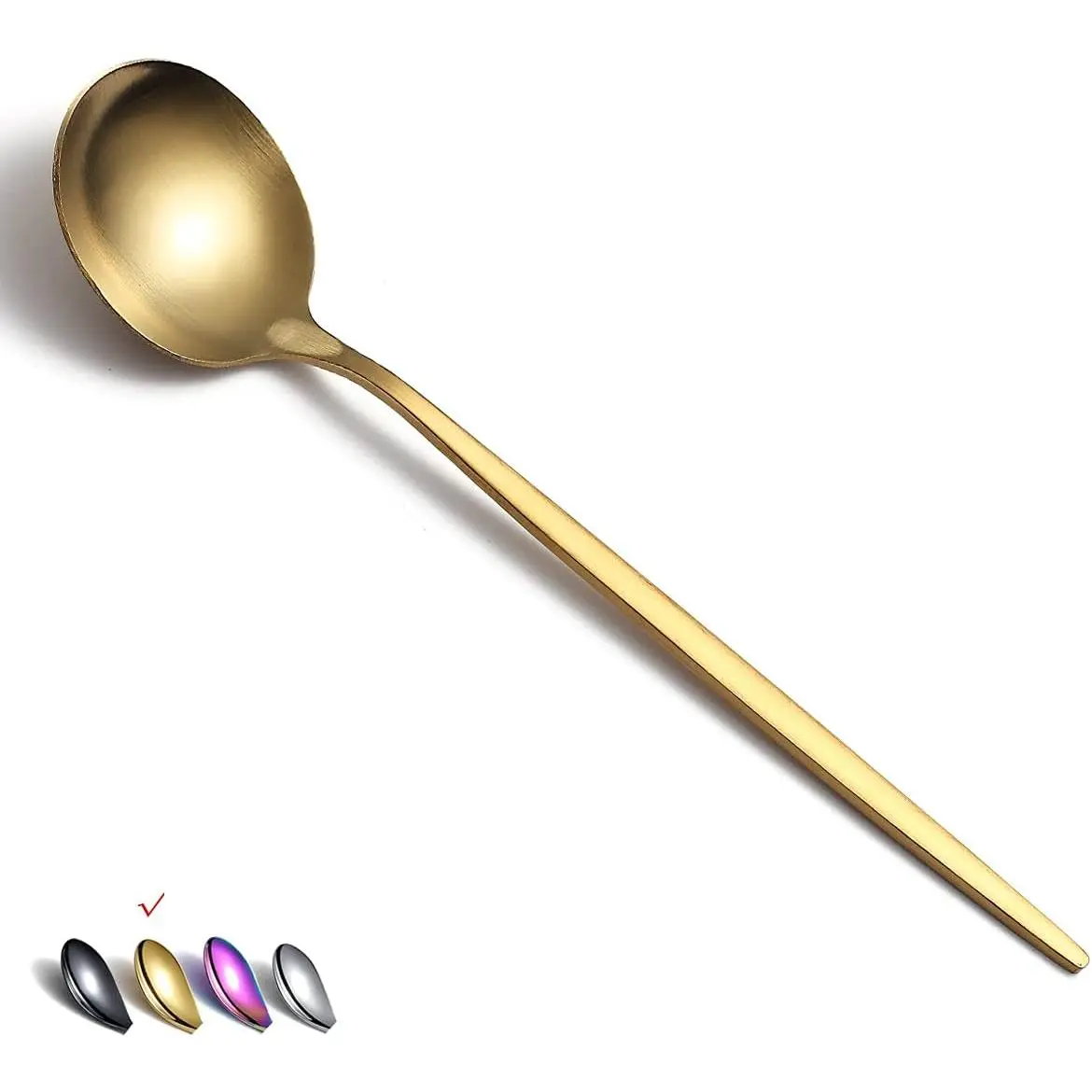 Matt  6 count Dinner Spoons - 8.1'' Stainless Steel Tablespoons, Soup & Dessert Spoons, Silverware for , Kitchen or Restaurant, Dishwasher Safe