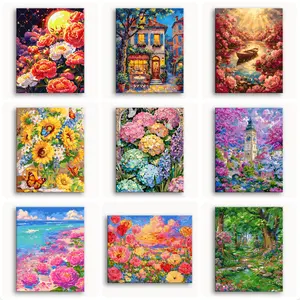HappyPainting Exclusive Design Paint by Number Kit Multiple Pattern Designs Canvas Art Wall Decoration DIY Handmade Painting