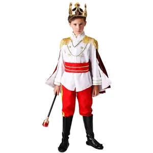 Boys Prince Charming Costume Cosplay Dress-Up Medieval Royal King Outfits for Kids