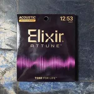 Elixir Phosphor Bronze Acoustic Guitar Strings, ATTUNE, Light 012-53