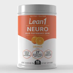 Lean1 Neuro Brain Performance Drink Orange Flavor Beverage Energy