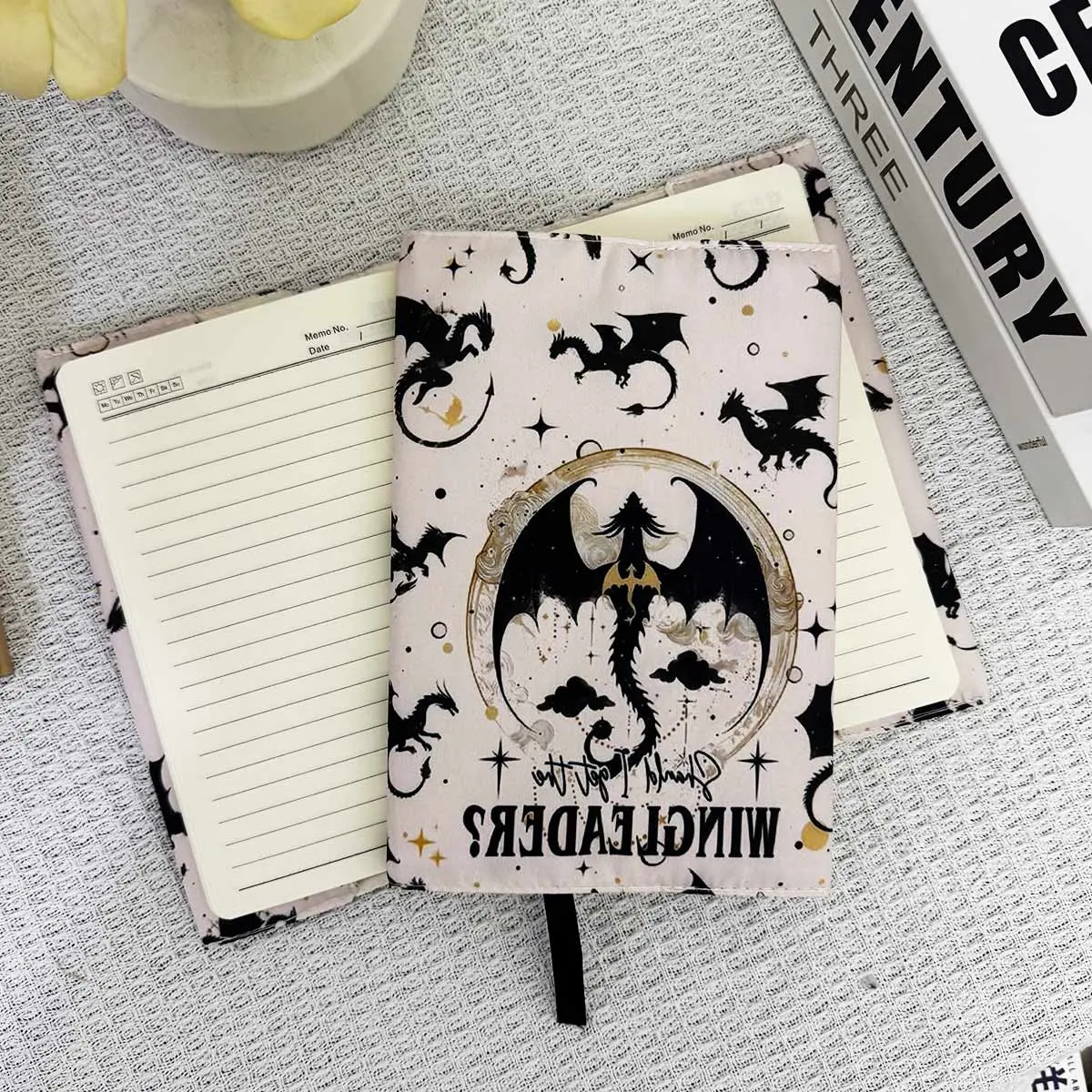 A5 Flying Bat Dragon Book Cover, Humorous Illustrations, Washable Hand or Machine, Cute Notebook Protector, Travel Diary Notebook, Office & Study Supplies, School Study Supplies