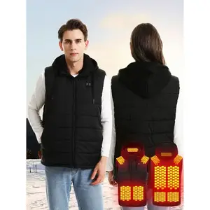Men's and women's heating vest, front and rear dual control lightweight heating vest, winter outdoor hunting skiing black no battery pack