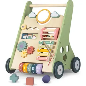 Wooden Baby Walker, Montessori Walker for Babies 6-12 Months, Push Walking Toys for 1 Year Old Learning to Walk